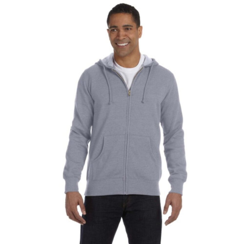 Econscious Men's 7 oz. Organic/Recycled Heathered Full-Zip Hood - ATHLETIC GREY